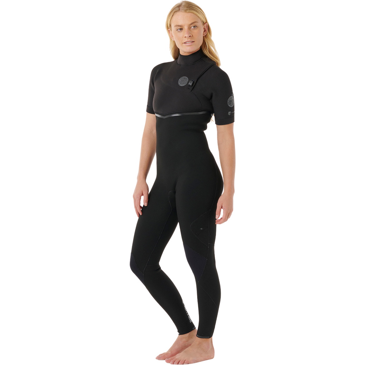 2026 Rip Curl Womens E-Bomb 2mm Zip Free Short Sleeve Wetsuit 16WWFS - Black